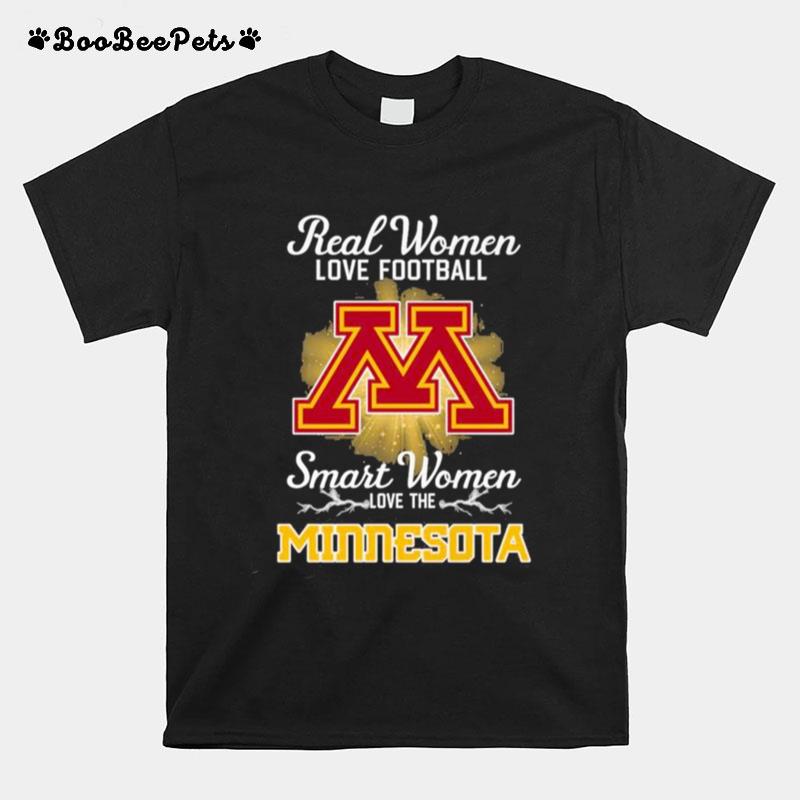 Real Women Love Football Smart Women Love The Minnesota Golden Gophers 2023 Logo T-Shirt