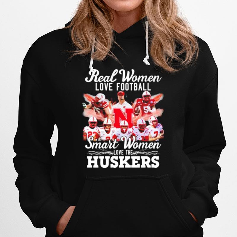 Real Women Love Football Smart Women Love The Nebraska Cornhuskers Hoodie