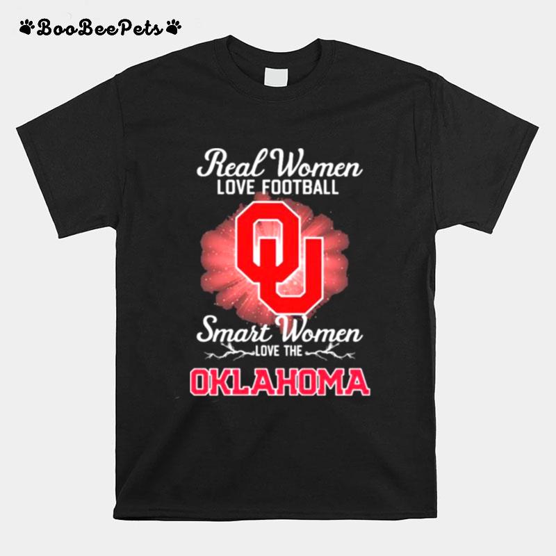 Real Women Love Football Smart Women Love The Oklahoma Sooners 2023 Logo T-Shirt