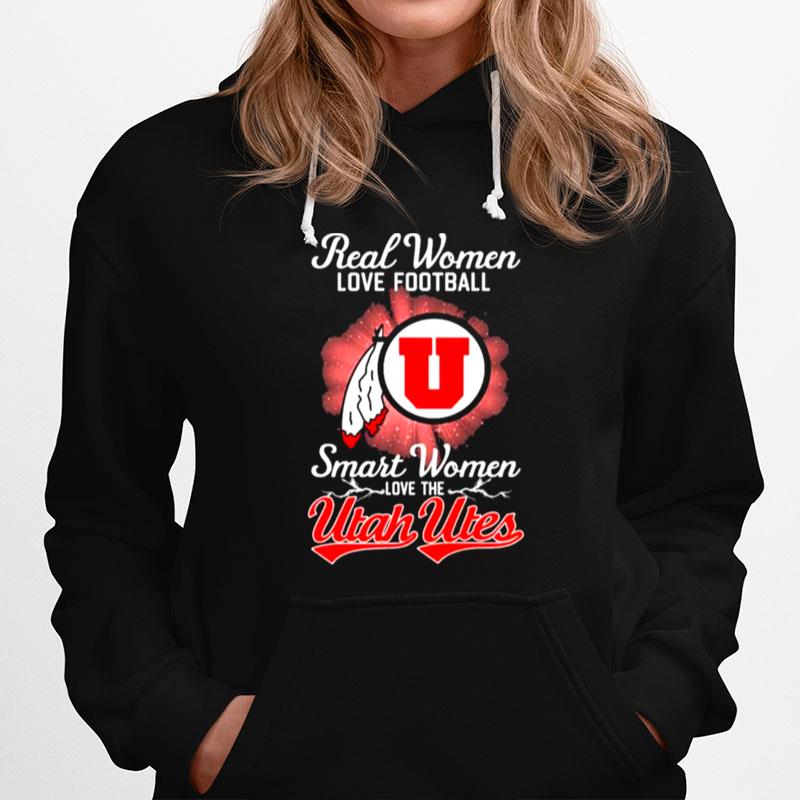 Real Women Love Football Smart Women Love The Utah Utes 2023 Logo Hoodie