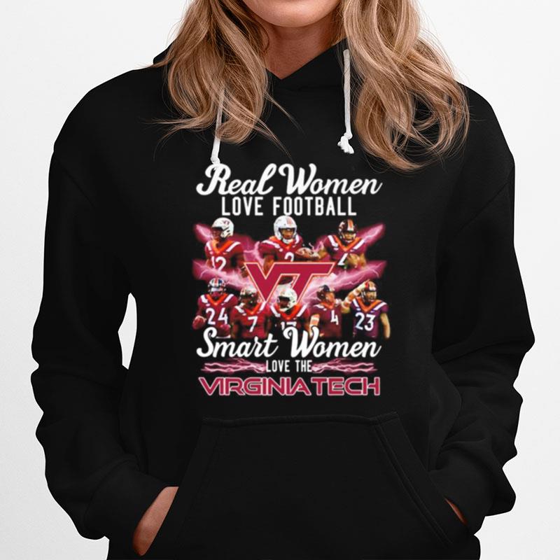 Real Women Love Football Smart Women Love The Virginia Tech Hokies Hoodie