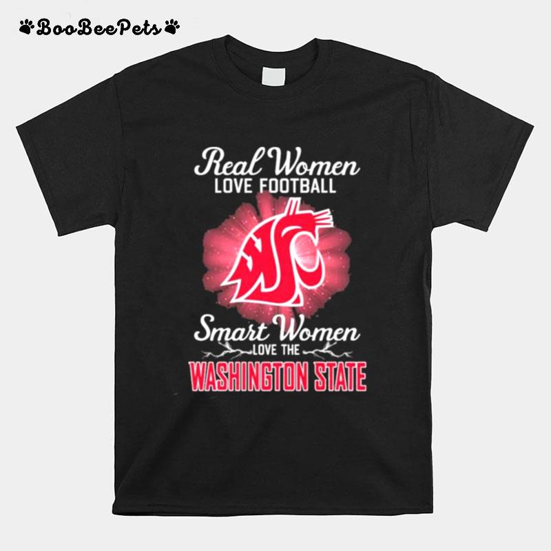 Real Women Love Football Smart Women Love The Washington State Cougars 2023 Logo T-Shirt