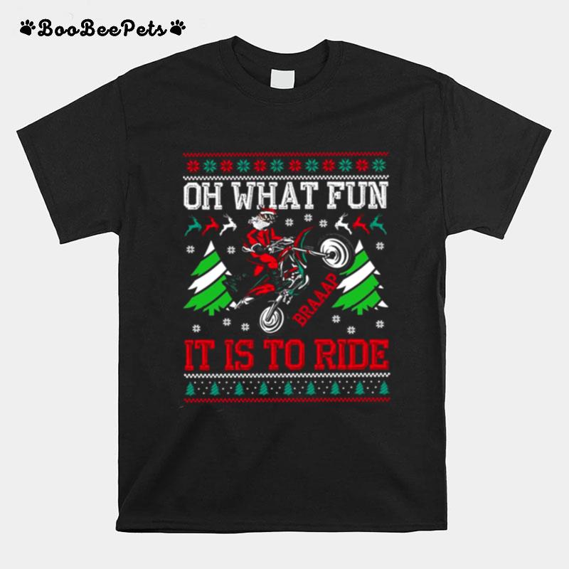 Red Braaap Dirt Bike Ugly Christmas Motocross T-Shirt