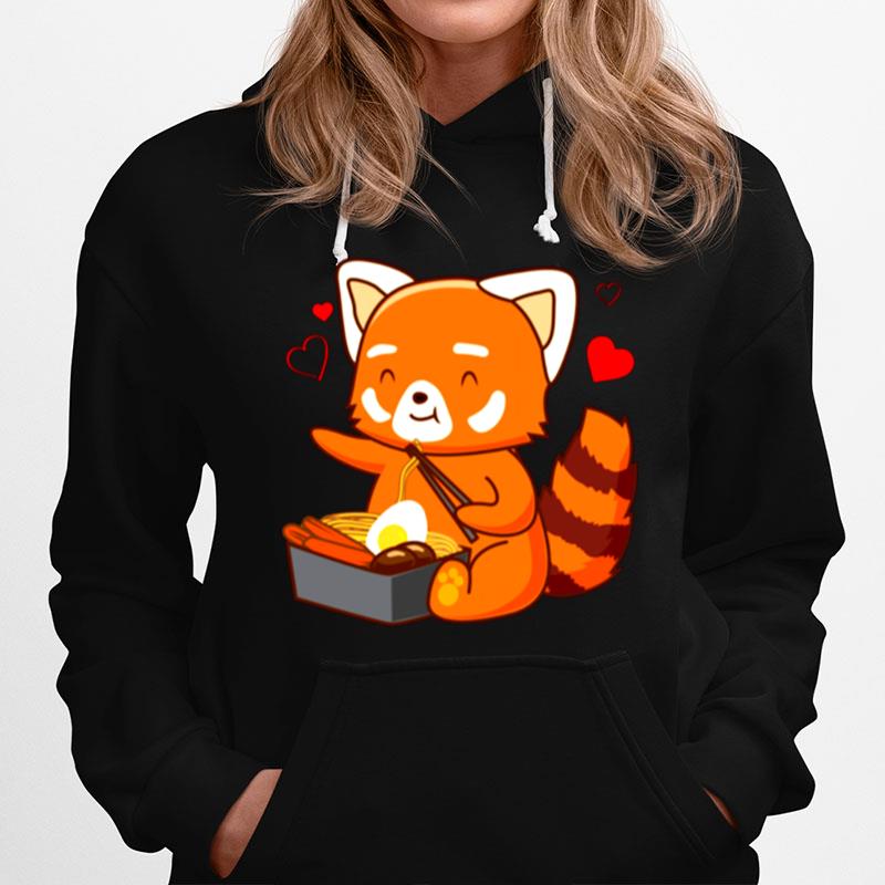 Red Panda Eating Ramen Japanese Food Noodles Soba Panda Hoodie