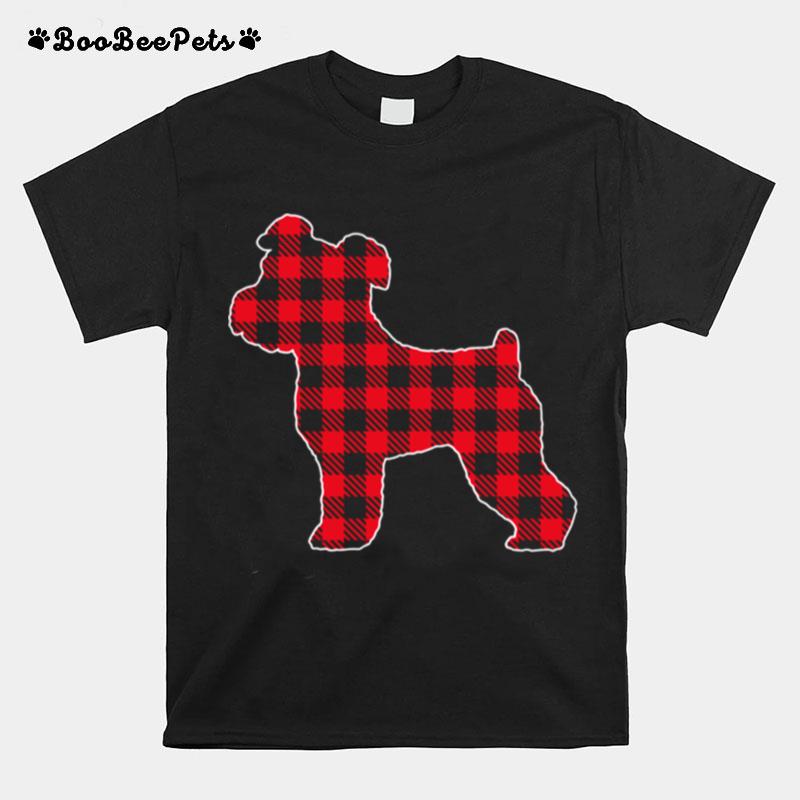 Red Plaid Buffalo Cute Miniature Schnauzer Christmas Pajamas T-Shirt