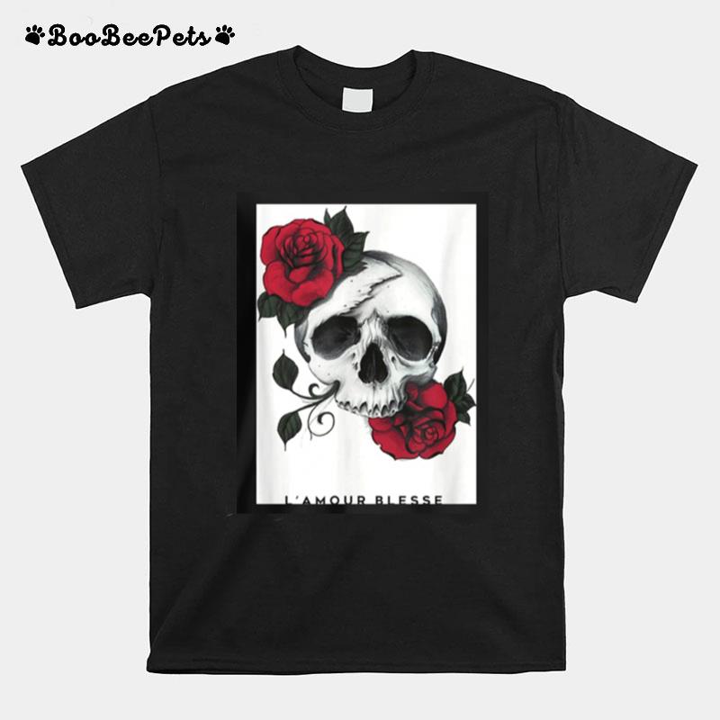 Red Rose Skull Dancing Of Passion T-Shirt