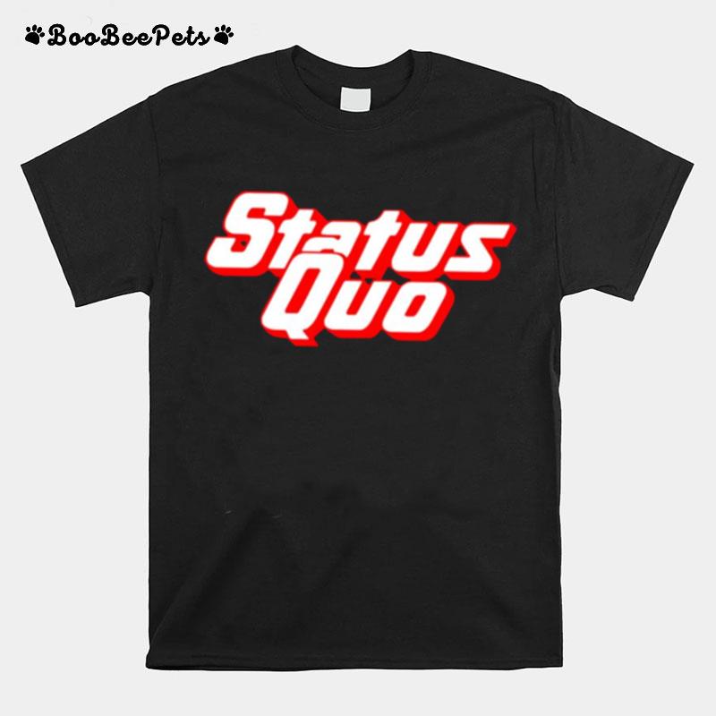 Red Text Logo Status Quo Rock T-Shirt