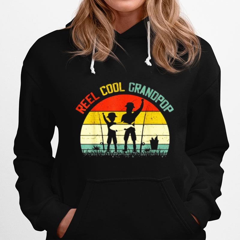 Reel Cool Grandpop Vintage Fisherman Fathers Day Hoodie