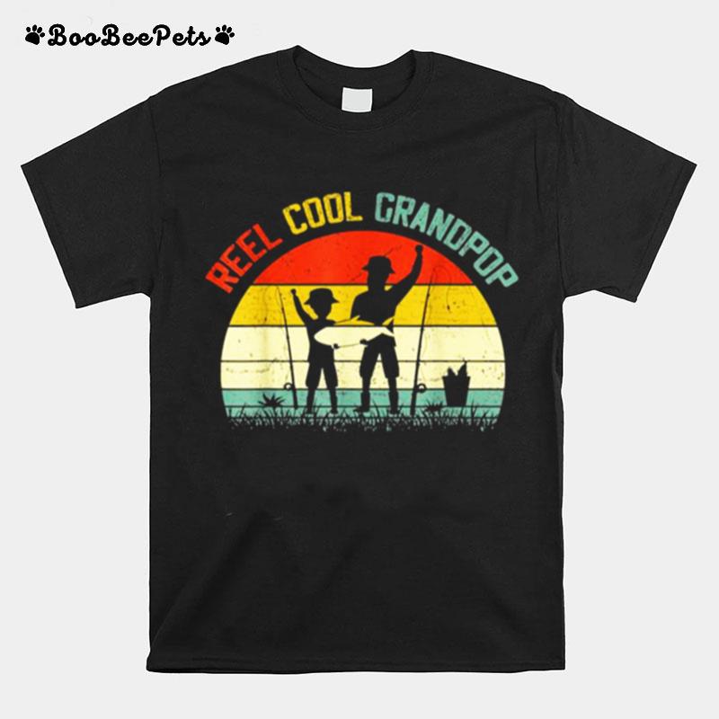 Reel Cool Grandpop Vintage Fisherman Fathers Day T-Shirt