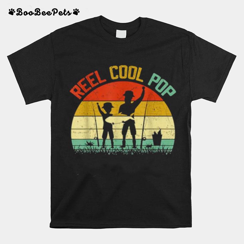 Reel Cool Pop Vintage Fisherman Fathers Day T-Shirt