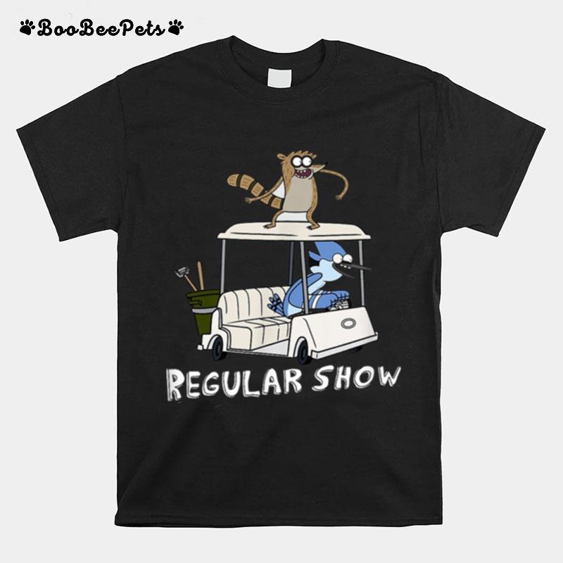 Regular Show Mordecai And Rigby Golf Cart Regular Show Cartoon Disney T-Shirt