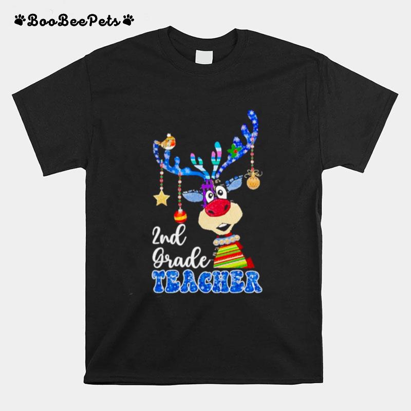 Reindeer Bauble 2Nd Grade Teacher Merry Christmas 2022 T-Shirt