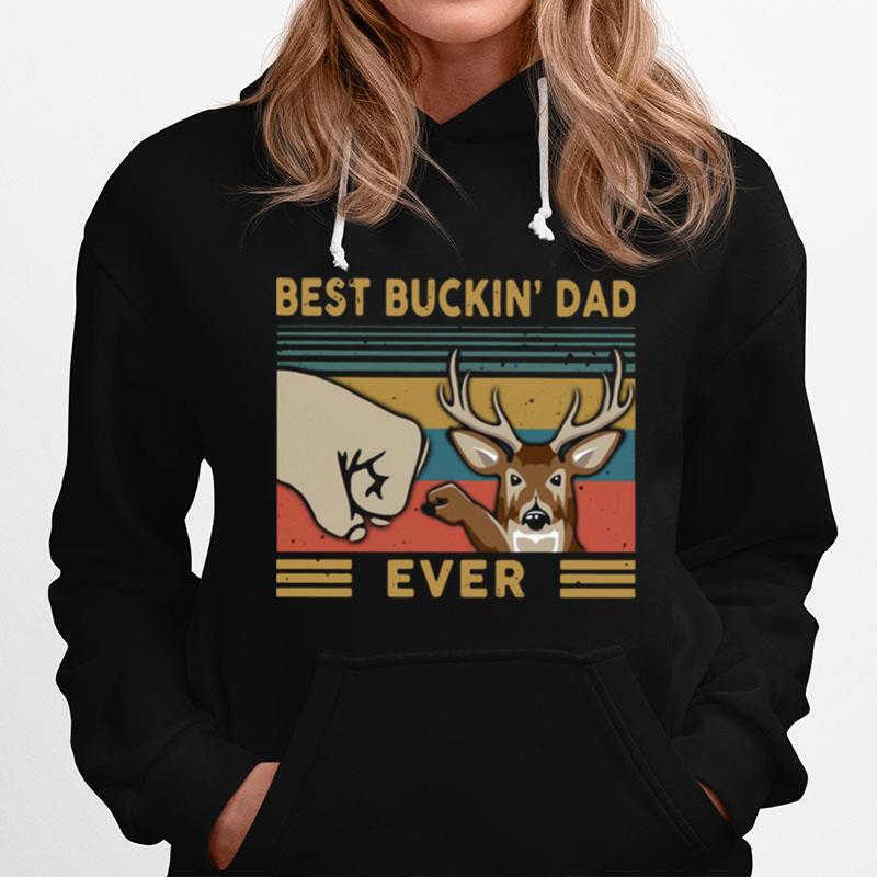 Reindeer Best Buckin Dad Ever Vintage Hoodie