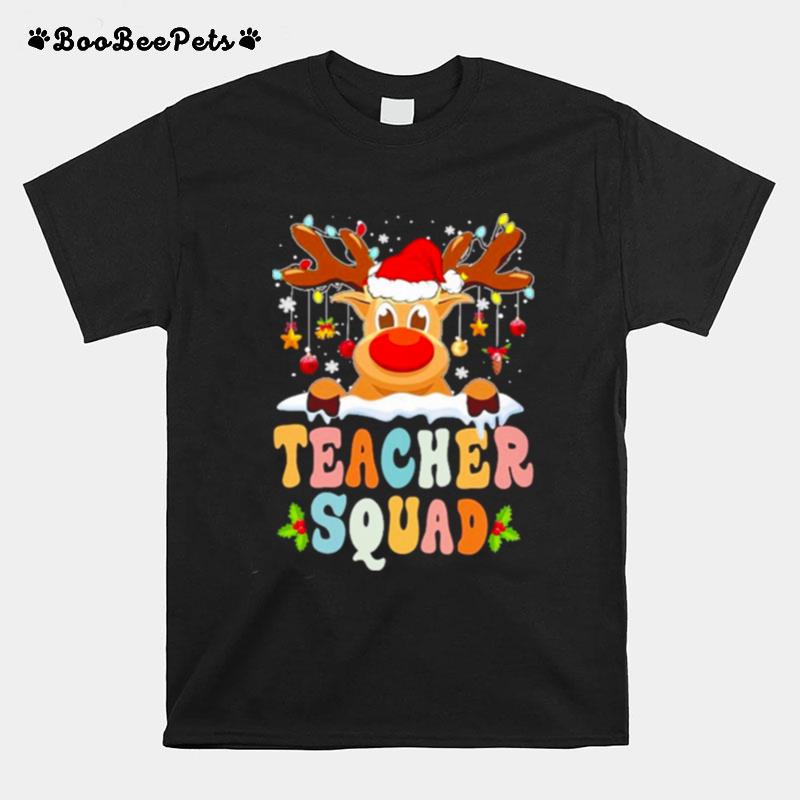 Reindeer Christmas Teacher Squad T-Shirt