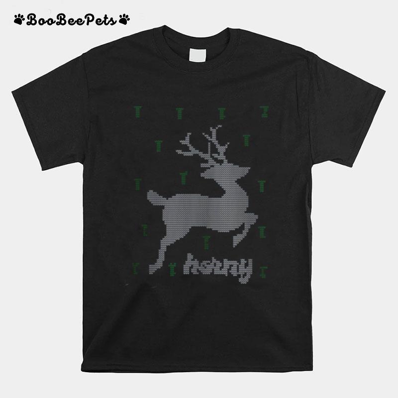 Reindeer Horny Ugly Christmas T-Shirt