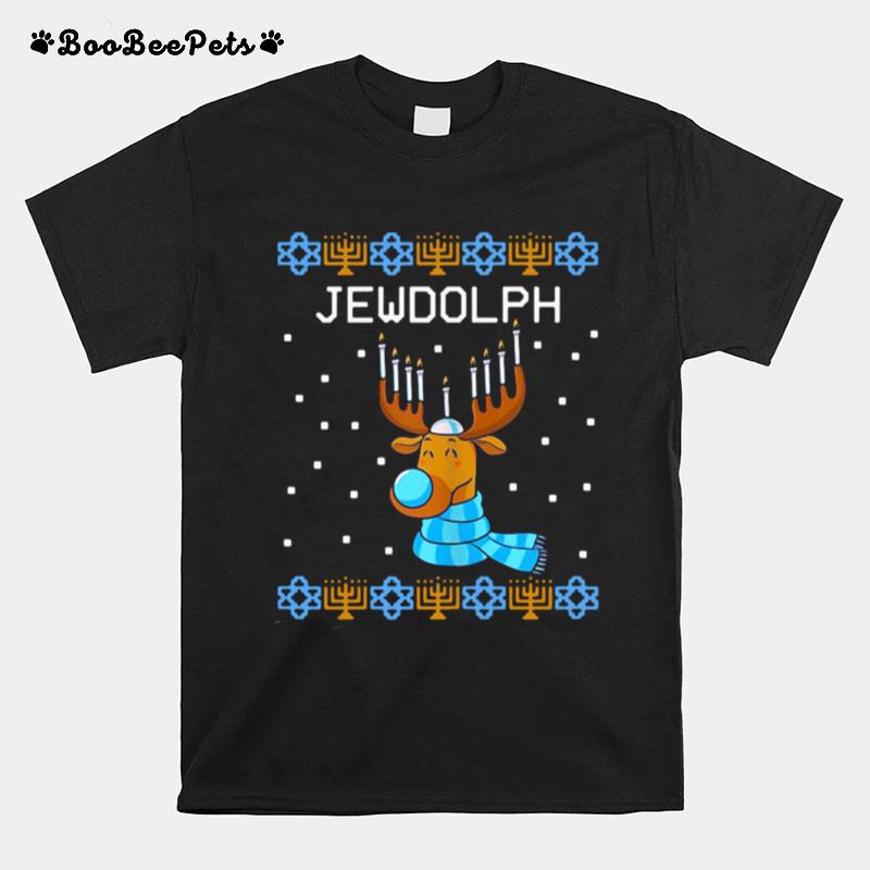 Reindeer Jewdolph Ugly Christmas T-Shirt