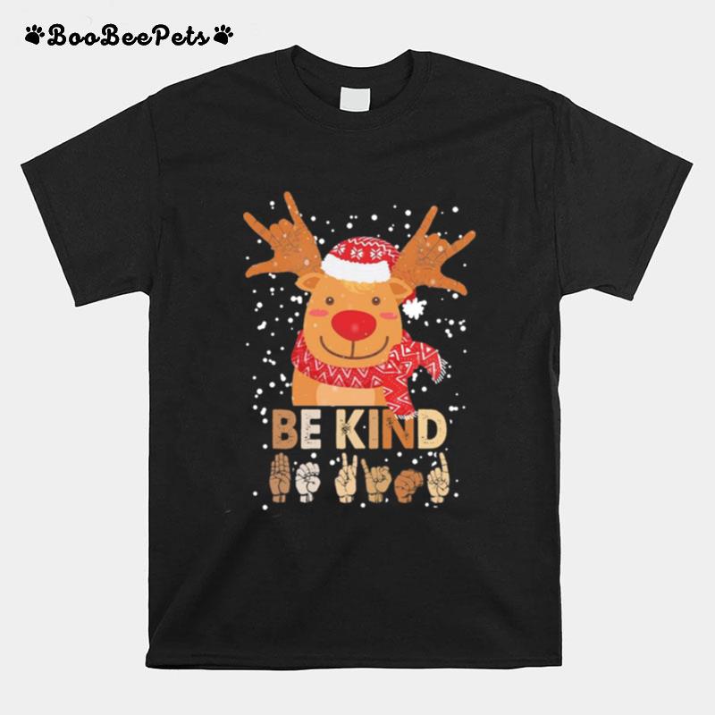 Reindeer Santa Be Kind Christmas T-Shirt
