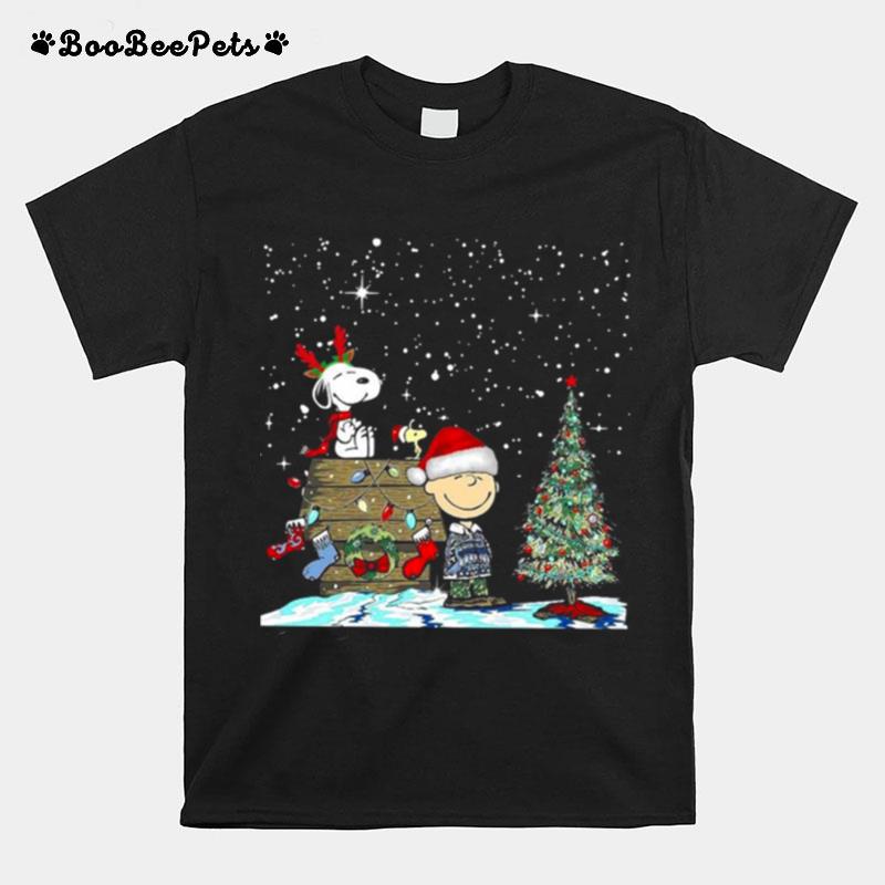 Reindeer Snoopy Santa Charlie Brown And Woodstock Christmas T-Shirt