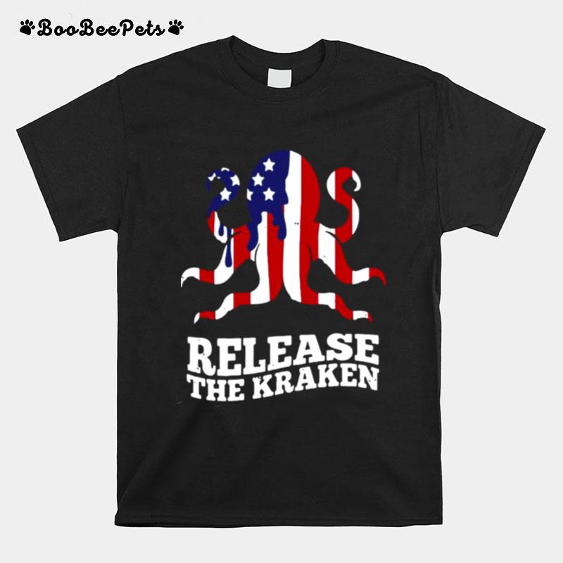 Release The Kraken Flag America T-Shirt