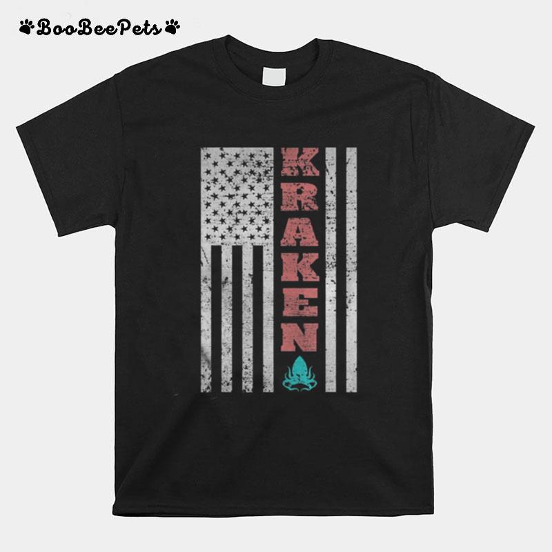 Release The Kraken Usa Flag T-Shirt