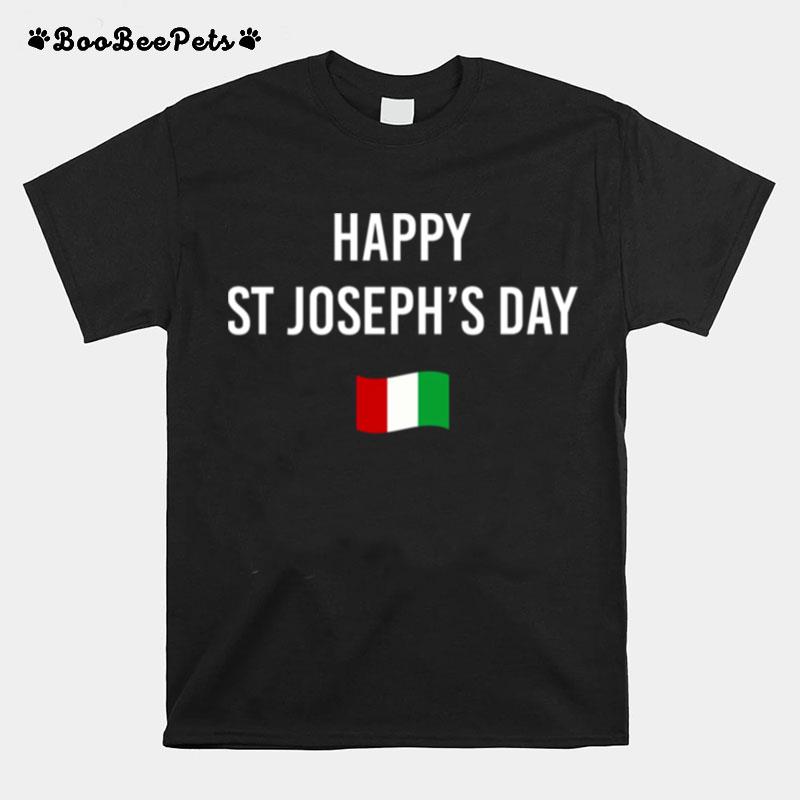 Religious Holiday Happy St. Josephs Day Flag T-Shirt