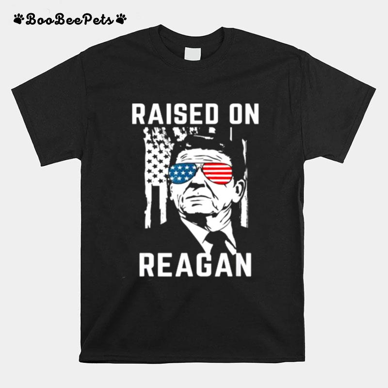 Republican Raised On Ronald Reagan Patriotic President T-Shirt