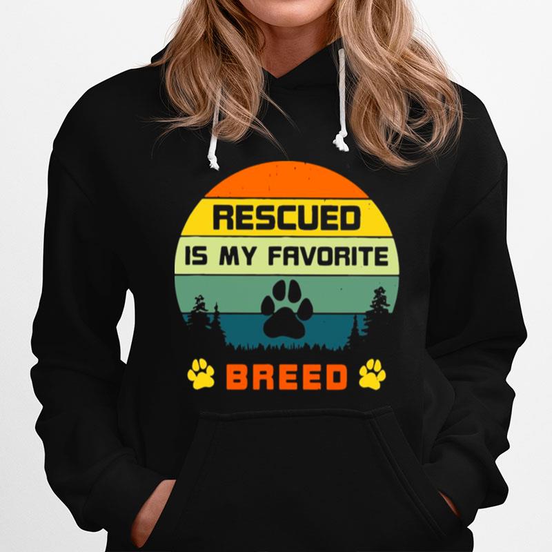 Rescued Is My Favorite Breed Retro 70S Sunset Off Camping Vintage Hoodie