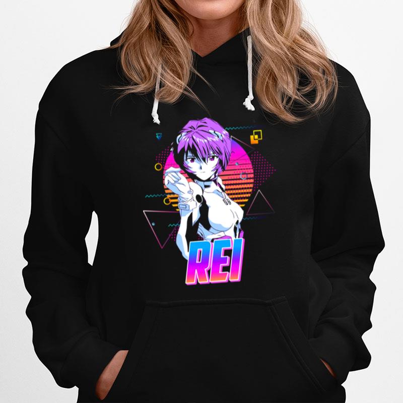 Retro Art Neon Genesis Evangelion Rei Ayanami Hoodie