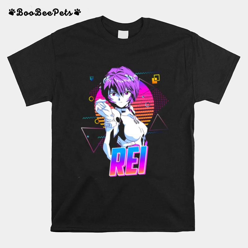 Retro Art Neon Genesis Evangelion Rei Ayanami T-Shirt