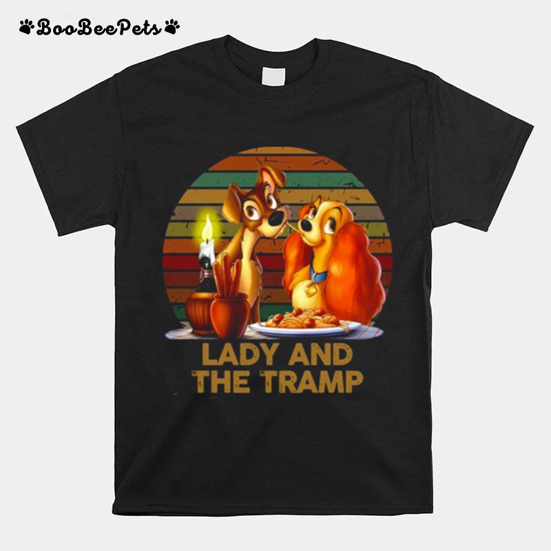 Retro Art Of Dinner Time Lady And The Tramp T-Shirt