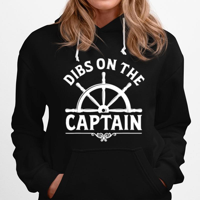 Retro Captain Wife Dibs On The Captain Fishing Hoodie