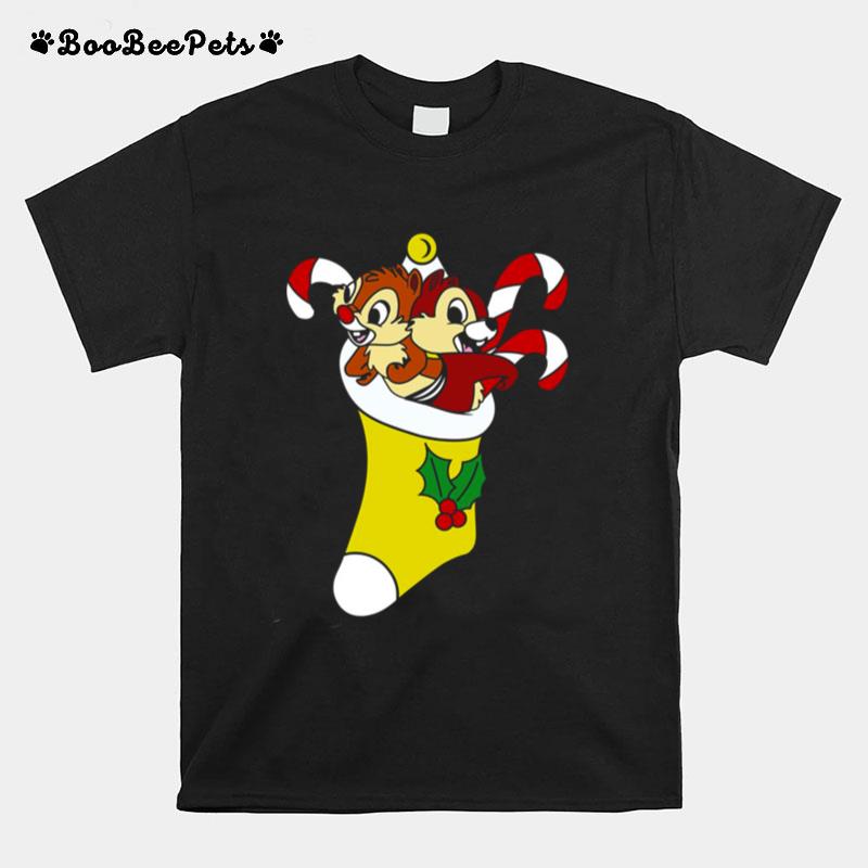 Retro Cartoon Chip And Dale In Christmas Mood T-Shirt