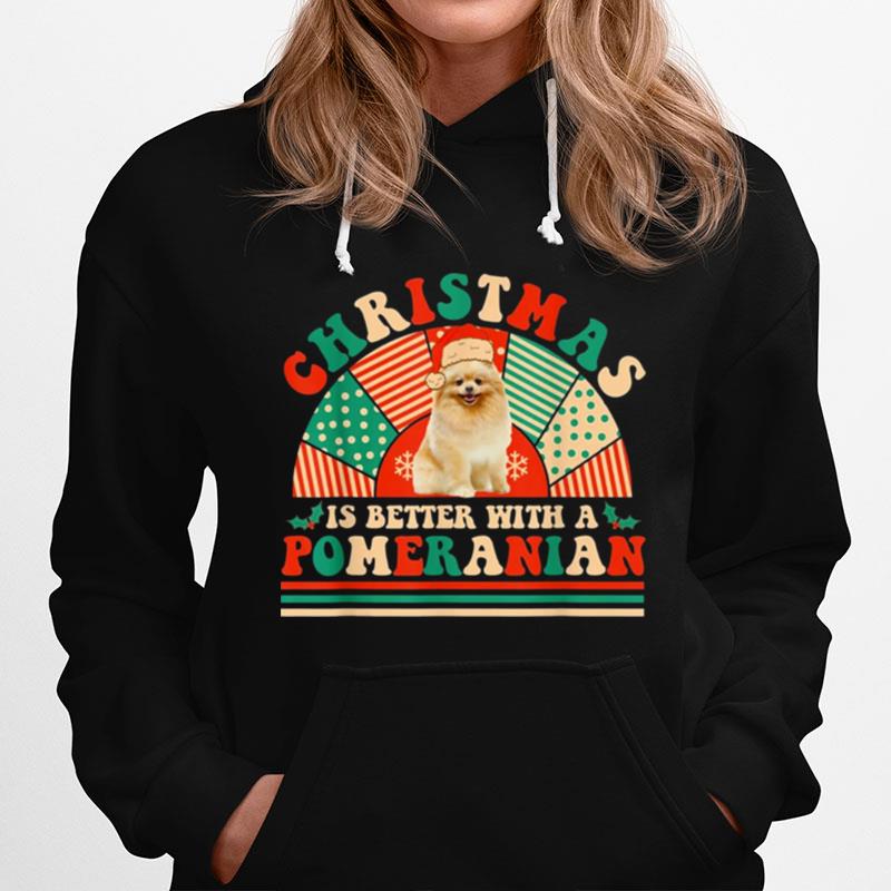 Retro Christmas Is Better With A Pomeranian Hoodie