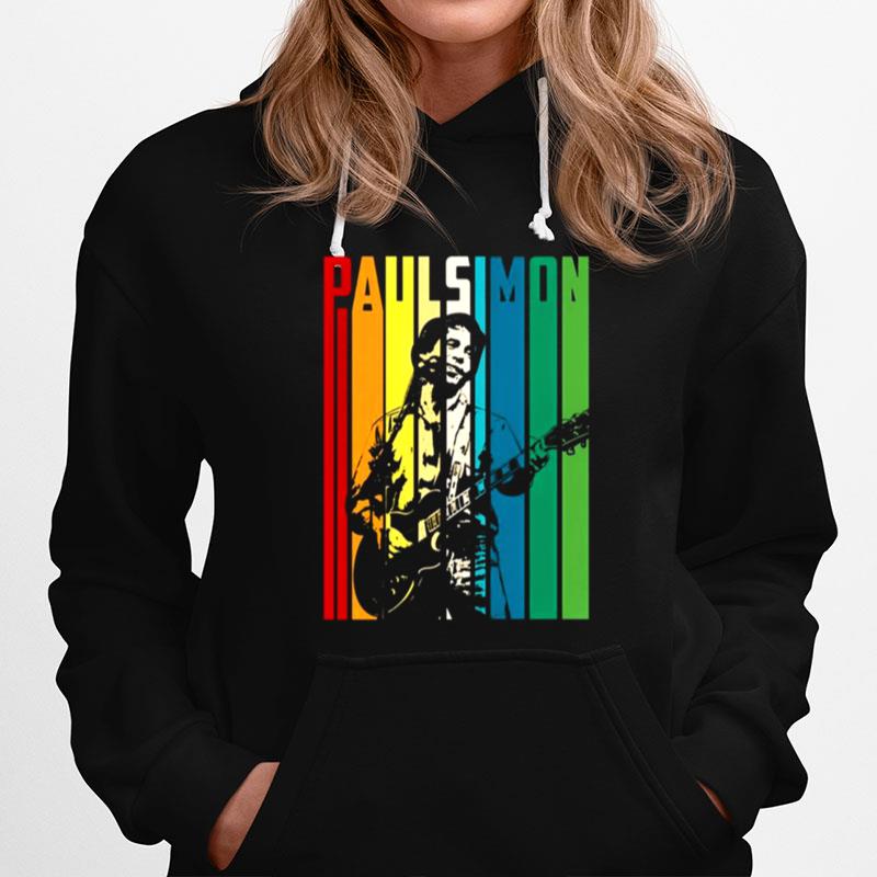 Retro Colored Paul Simon Playing Guitar Hoodie