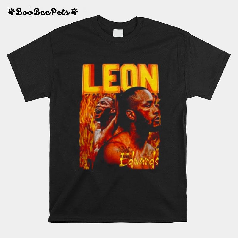 Retro Fire Art Leon Edwards T-Shirt