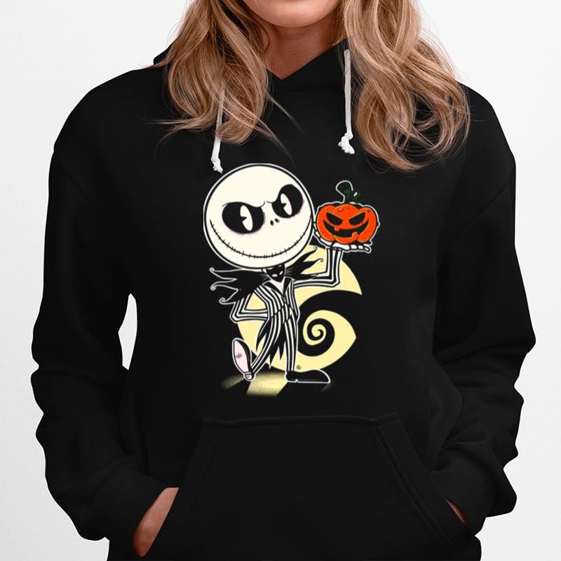 Retro Jack Skellington With A Halloween Pumpkin Hoodie