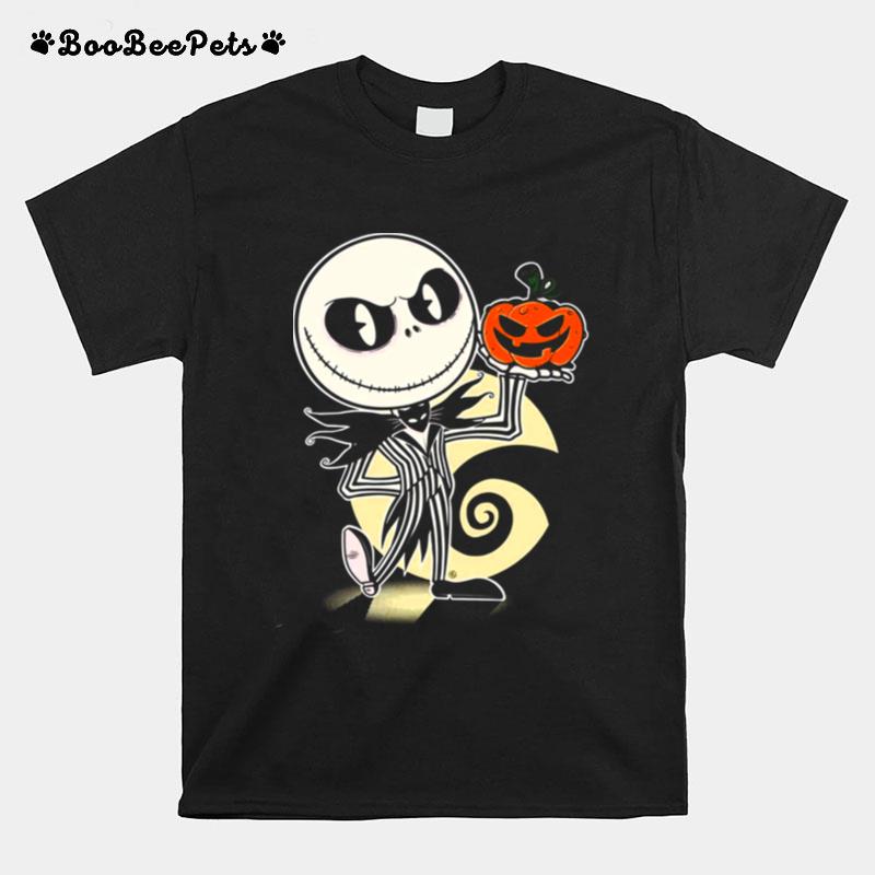 Retro Jack Skellington With A Halloween Pumpkin T-Shirt