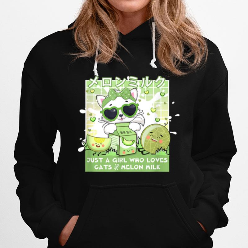 Retro Japanese Kawaii Girl Who Loves Cats Melon Milk Hoodie