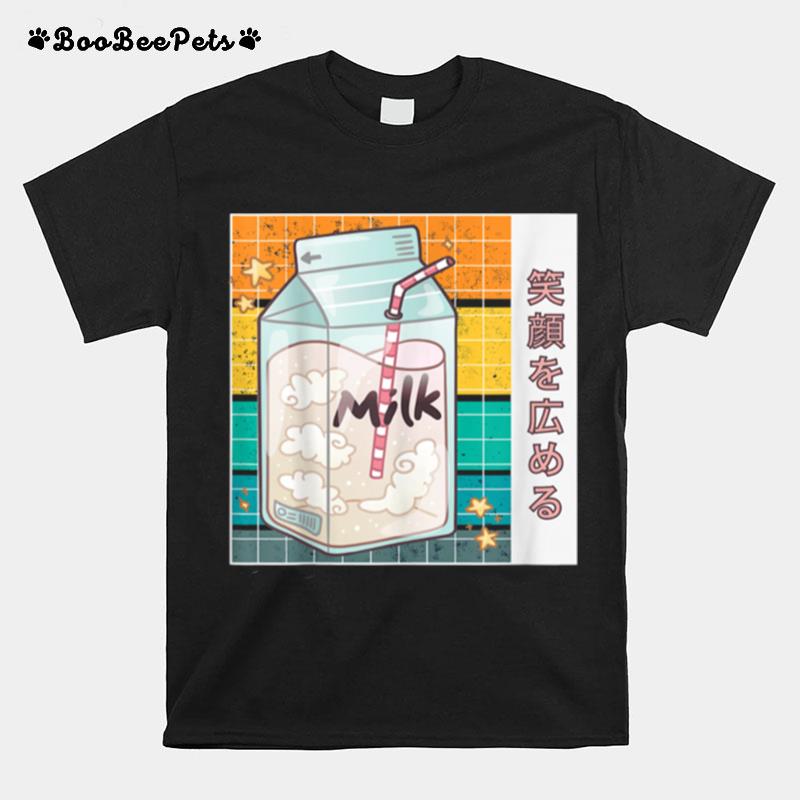 Retro Japanese Kawaii Strawberry Milk Shake Carton T-Shirt