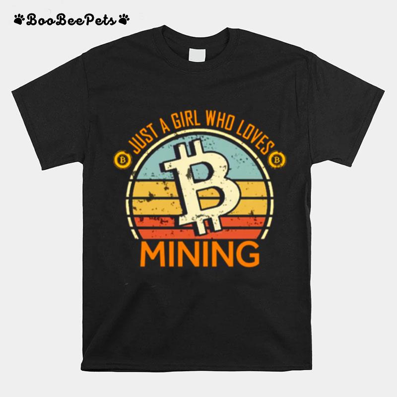 Retro Just A Girl Who Loves Mining T-Shirt