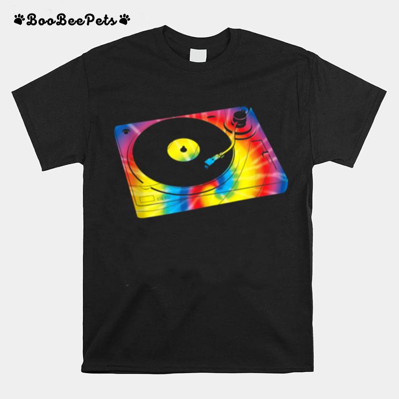 Retro Record Player Turntable Tie Dye Music T-Shirt