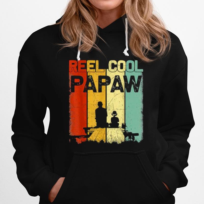 Retro Reel Cool Papaw Fishing Daddy Vintage Fathers Day Hoodie