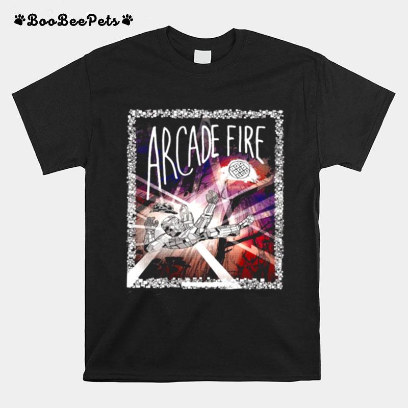 Retro Rock Song Arcade Fire Retro Music Band T-Shirt