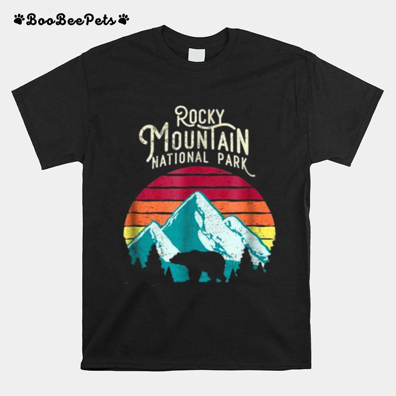 Retro Rocky Mountain National Park Colorado Bear T-Shirt