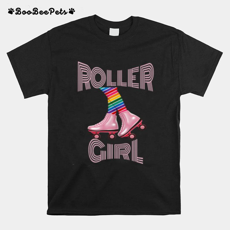 Retro Roller Skating Skate Disco Girl T-Shirt