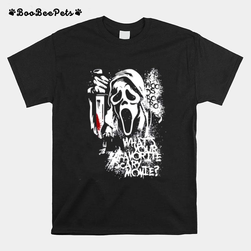 Retro Scream Whats Your Favorite Scary Movie Woo Ds Bo Ro T-Shirt