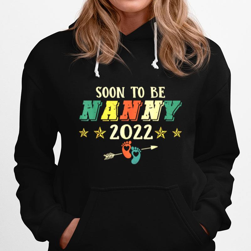 Retro Soon To Be Nanny Est 2022 First Nanny Hoodie