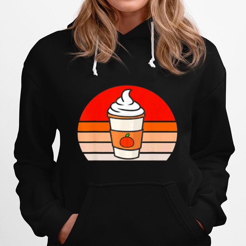 Retro Sunset Cute Pumpkin Spice Latte Hoodie