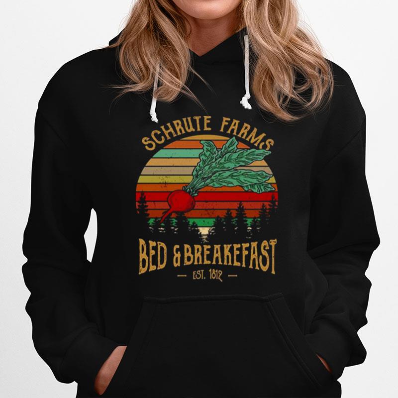 Retro Sunset Schrute Farms Bed And Breakefast Est 1812 Hoodie