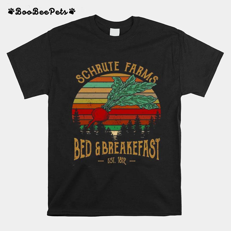 Retro Sunset Schrute Farms Bed And Breakefast Est 1812 T-Shirt